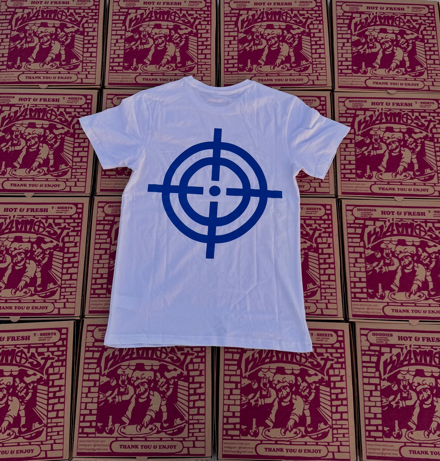 Klämmost - White/Blue Shoota T-shirt