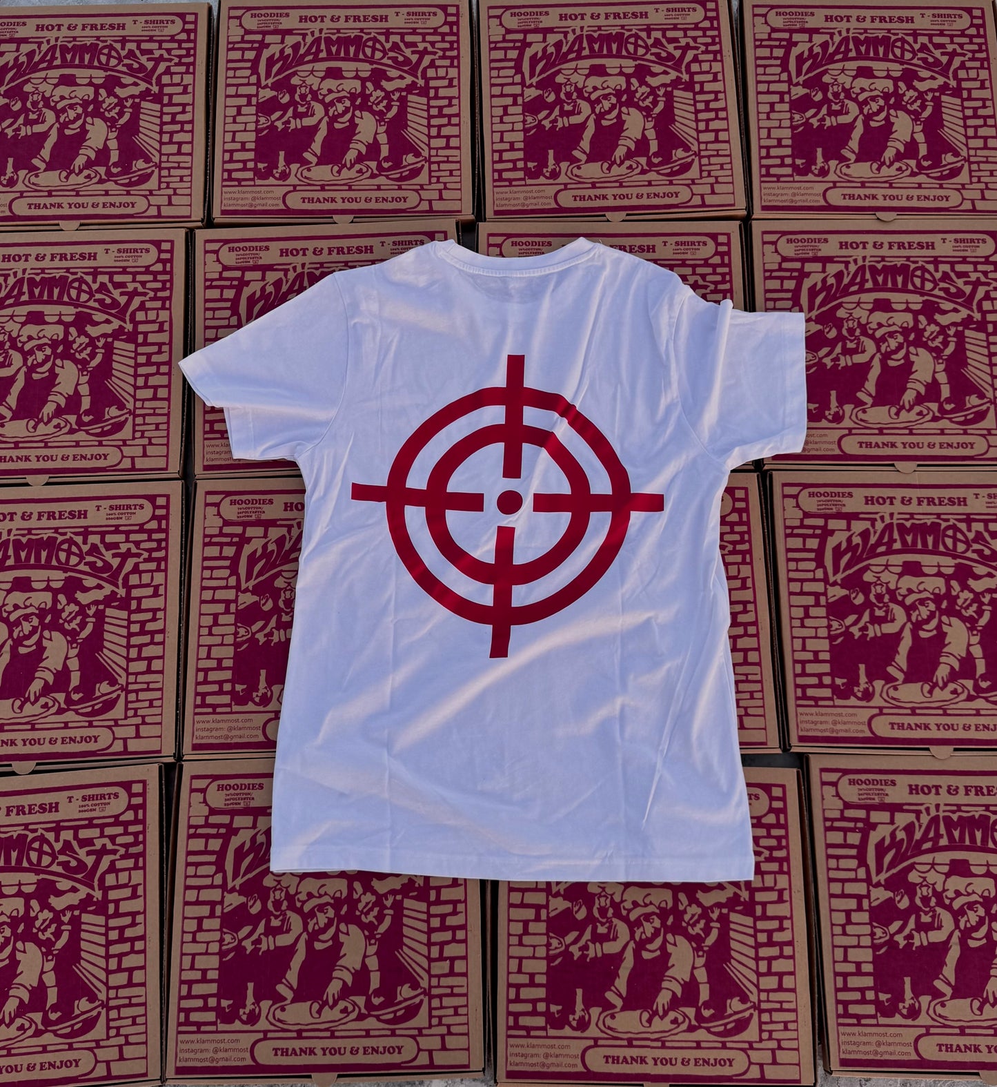 Klämmost - White/Red Shoota T-shirt